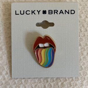 Lucky Brand Enamel Tongue Lapel Pin